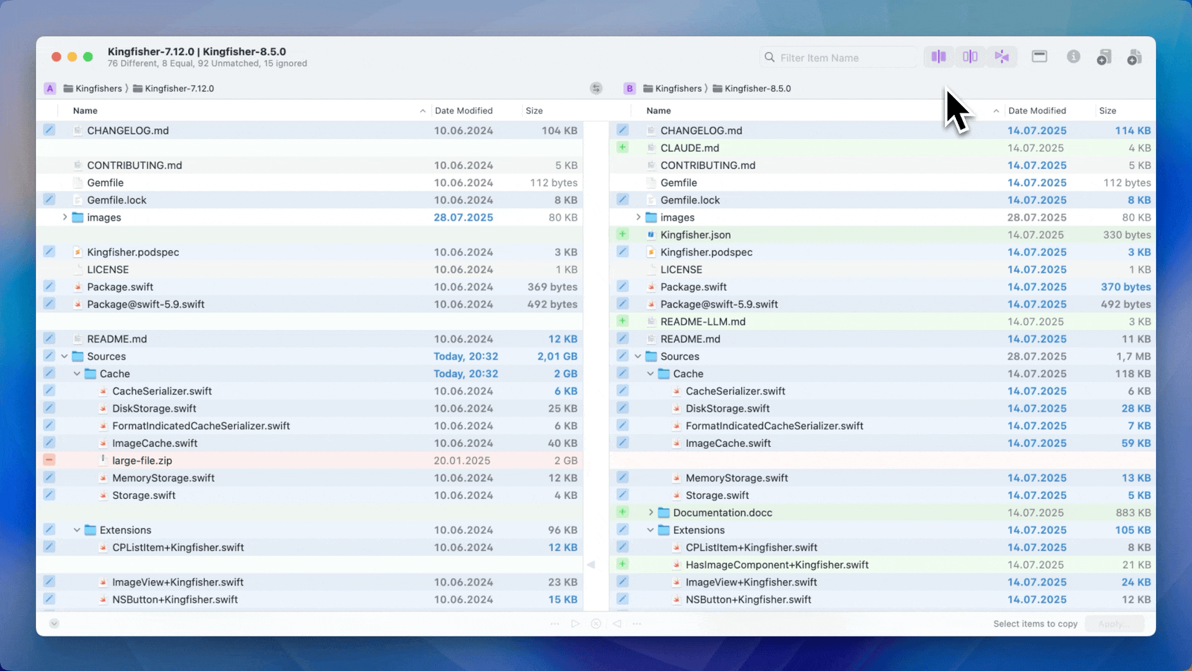 Rework of Folder Comparison in Kaleidoscope 6.2